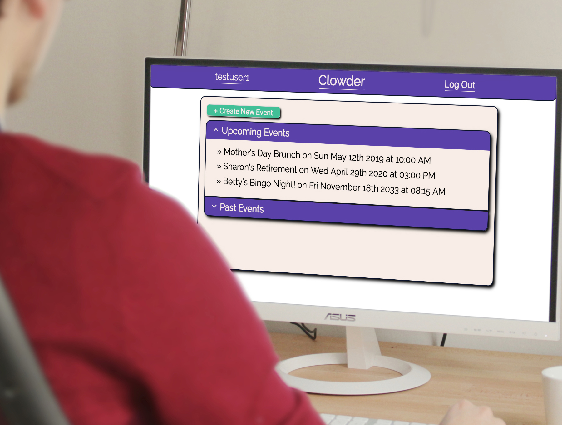 screenshot of web app